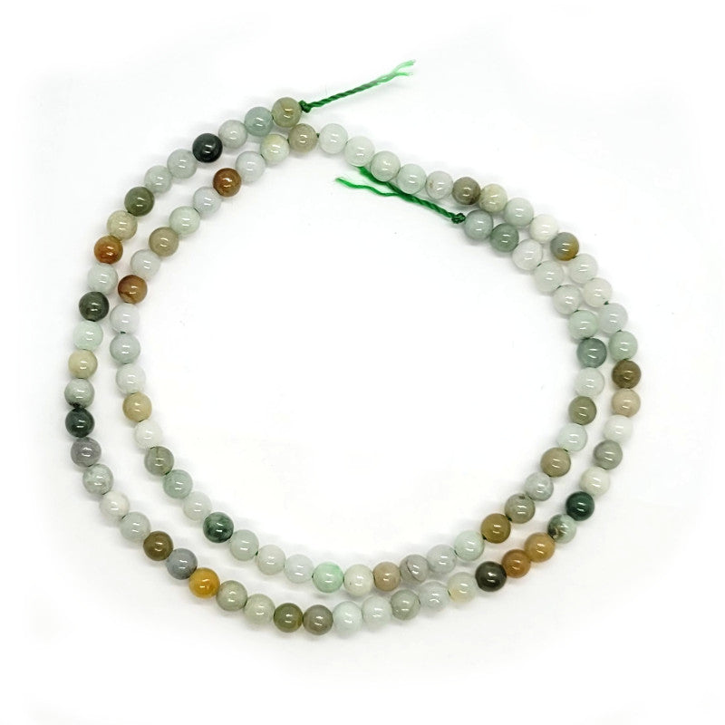 Natural Burmese Jade 4mm Round Beads 