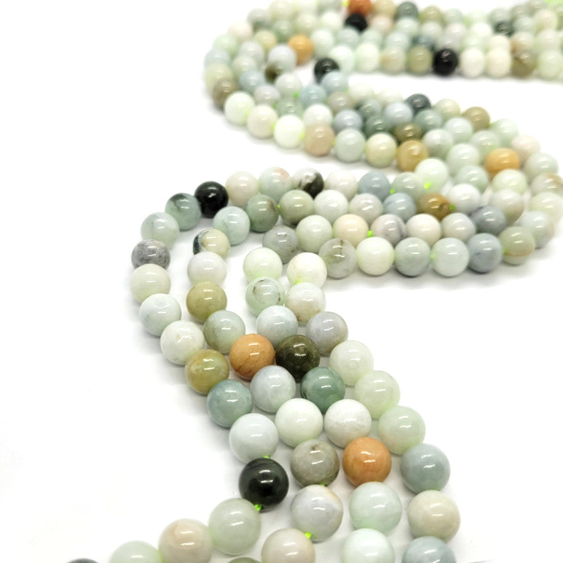 Natural Burmese Jade 8mm Round Beads