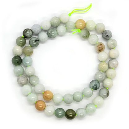 Natural Burmese Jade 8mm Round Beads