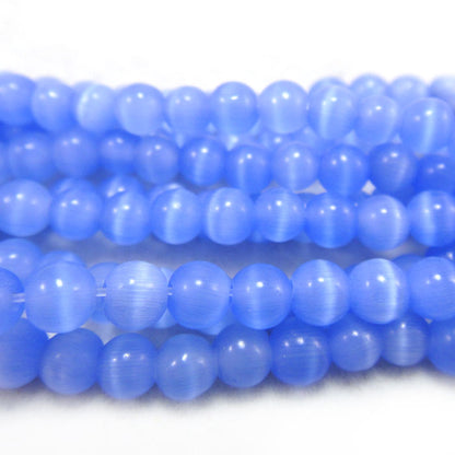 Cats Eye Light Blue 4mm Round Beads