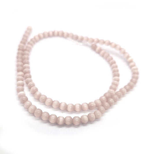 Cats Eye Light Mauve 4mm Round Beads