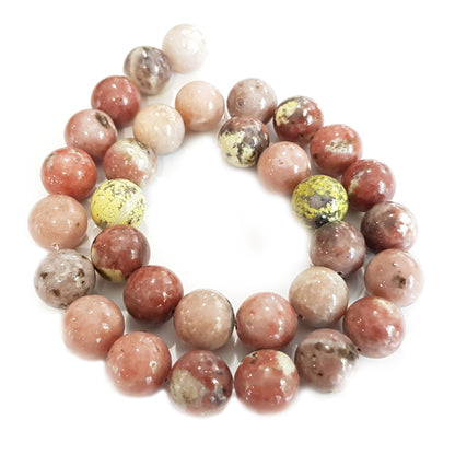 Cherry Blossom Jasper 12mm Round Beads