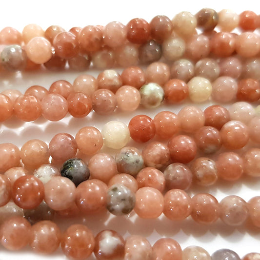 Cherry Blossom Jasper 4mm Round Beads