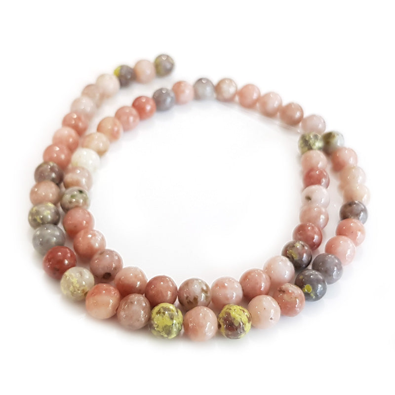 Cherry Blossom Jasper 6mm Round Beads 