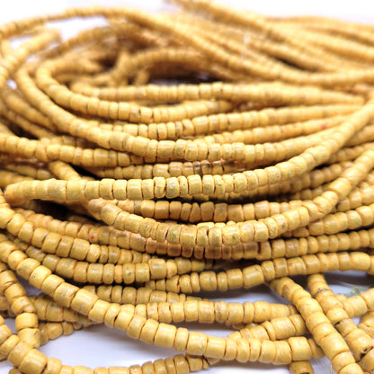 Coco Golden Yellow 3x4mm Wood Beads