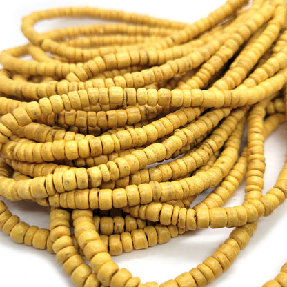 Coco Golden Yellow 4x6mm Wood Beads 