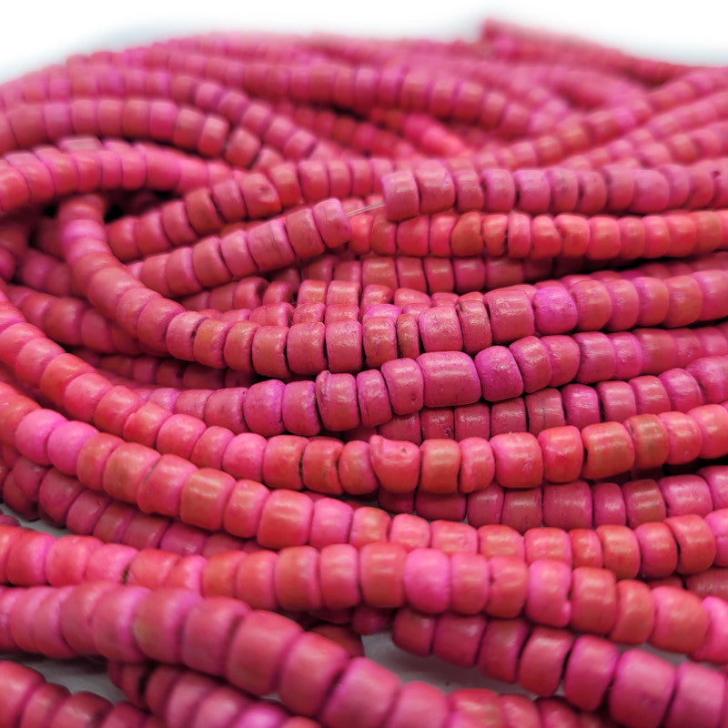 Coco Pink 4x6mm Wood Beads