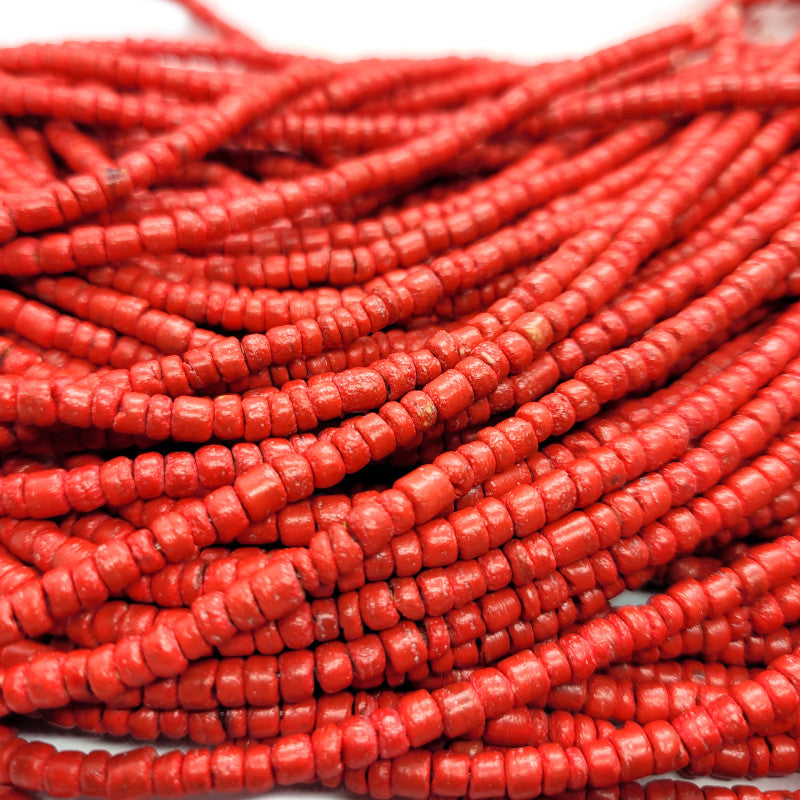 Coco Red 3x4mm Wood Beads