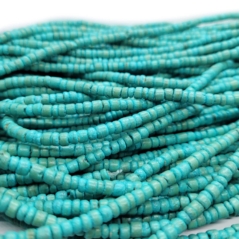 Coco Turquoise 3x4mm Wood Beads