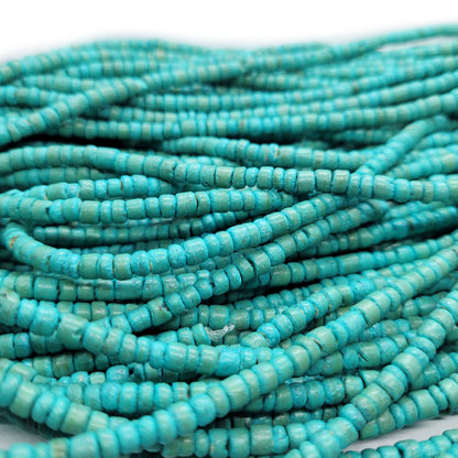 Coco Turquoise 3x4mm Wood Beads