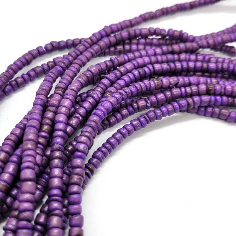 Coco Violet 3x4mm Wood Beads