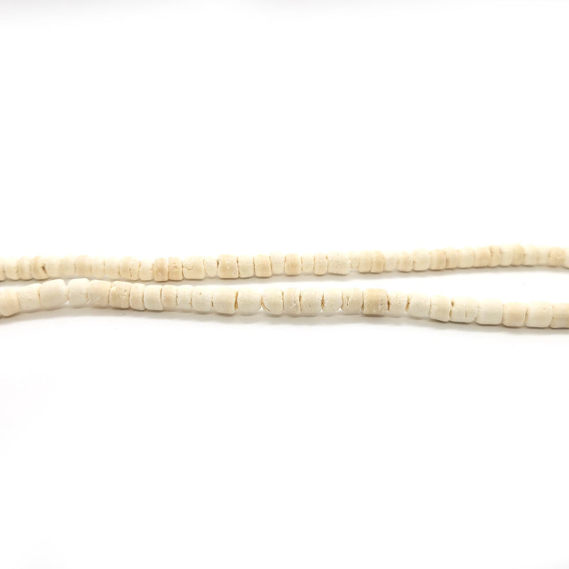 Coco White 3x4mm Wood Beads