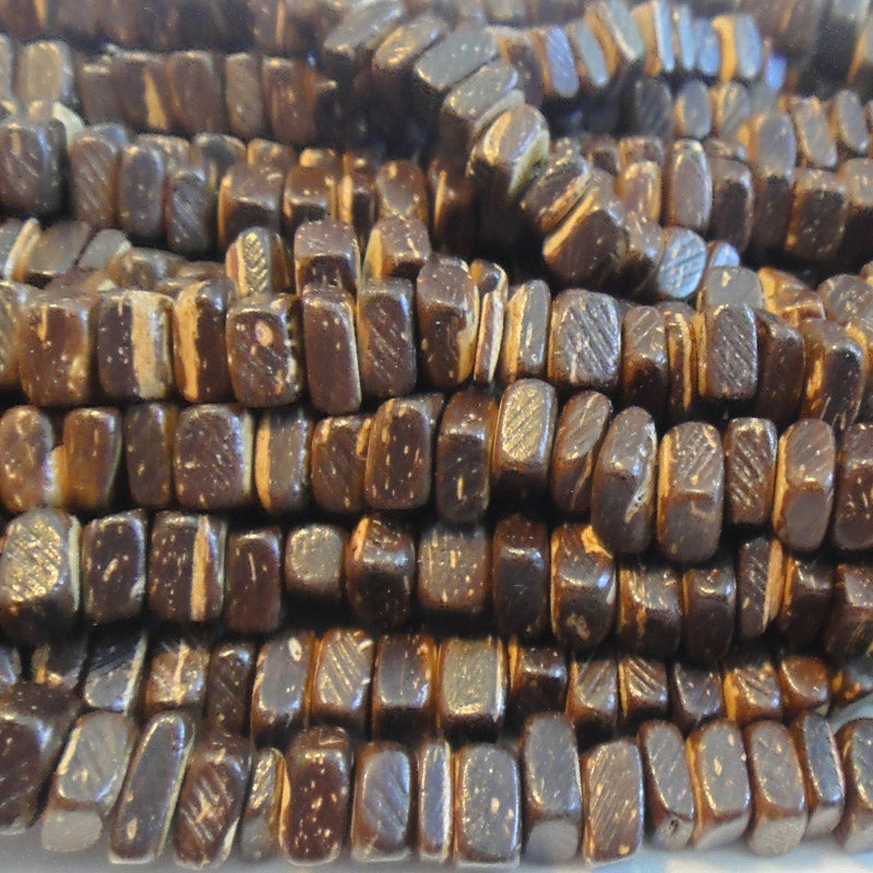 Coco Natural Brown Square Wood Beads