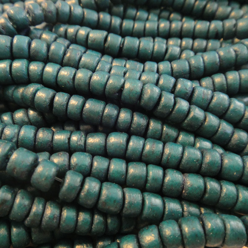 Coco Forest Green Wood Beads