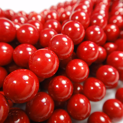 Red Coral 8mm Round Beads