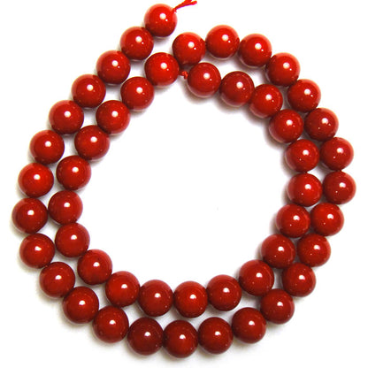 Red Coral 8mm Round Beads