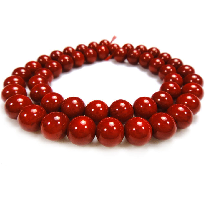 Red Coral 8mm Round Beads