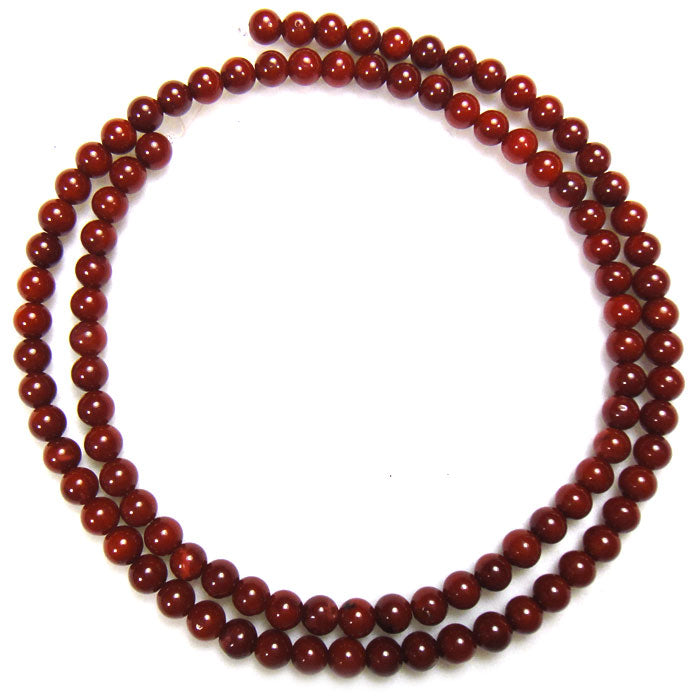 Red Coral 4mm Round Beads