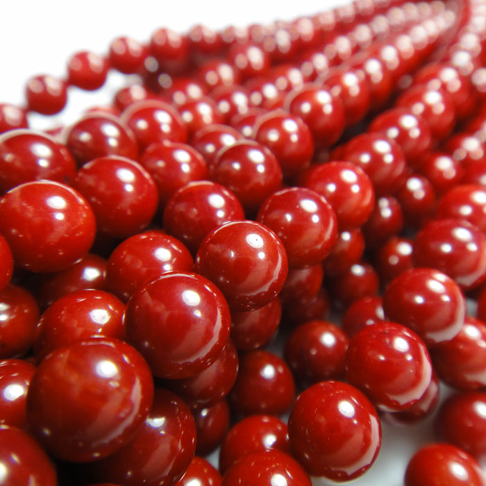 Red Coral 6mm Round Beads