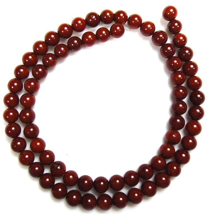 Red Coral 6mm Round Beads