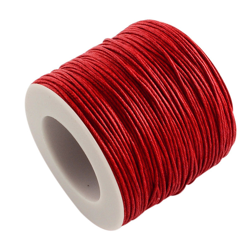 Red Waxed Cotton Cord 1mm 90M Roll