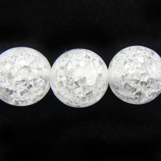 Cracked Glass 8mm Round Beads