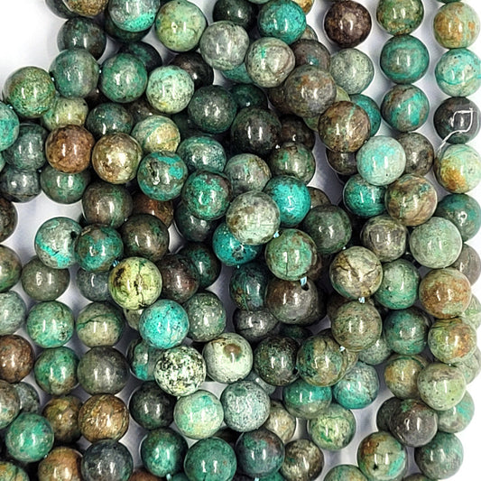 Natural Chrysocolla 6mm Round Beads