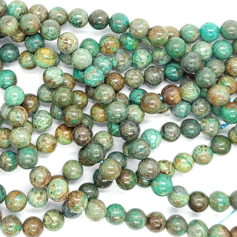 Natural Chrysocolla 8mm Round Beads