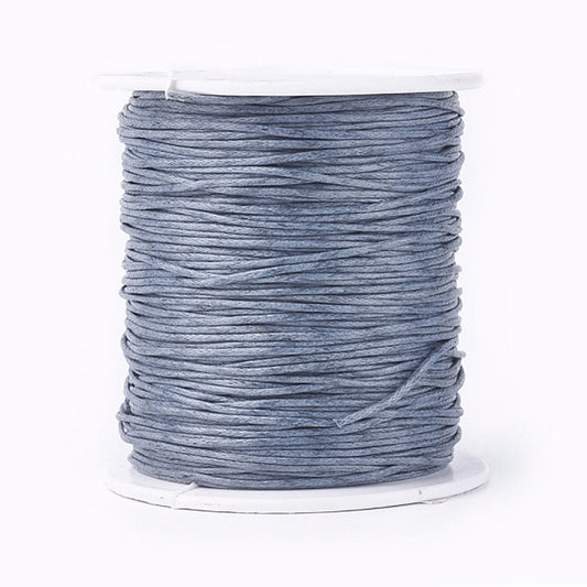 Dark Grey Waxed Cotton Cord 1mm 90M Roll 