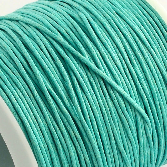 Aquamarine Waxed Cotton Cord 1mm 90M Roll