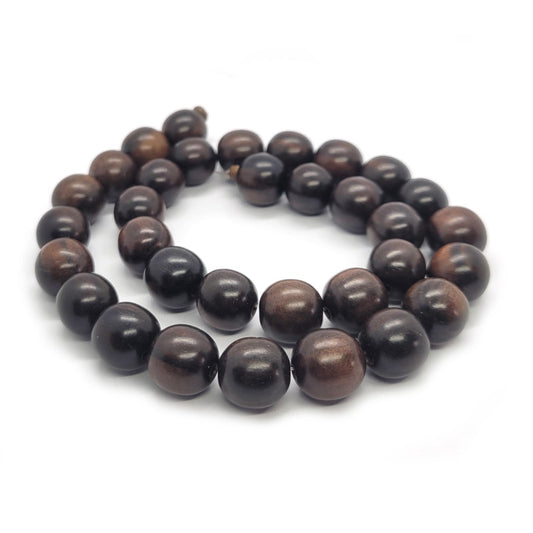 Kamagong (Ebony) 12mm Round Wood Beads