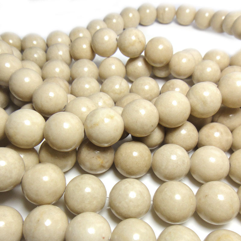 Fossil Stone 12mm Round Beads