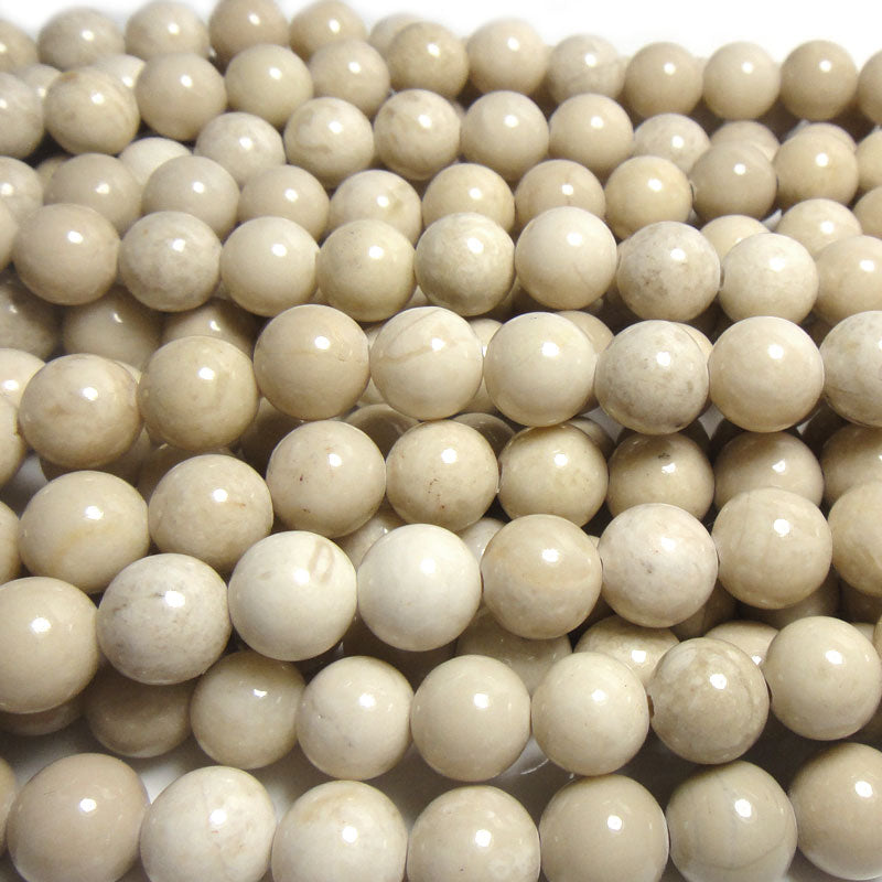 Fossil Stone 8mm Round Beads