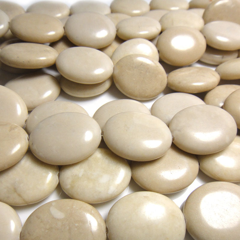 Fossil Stone 15x18mm Oval Beads