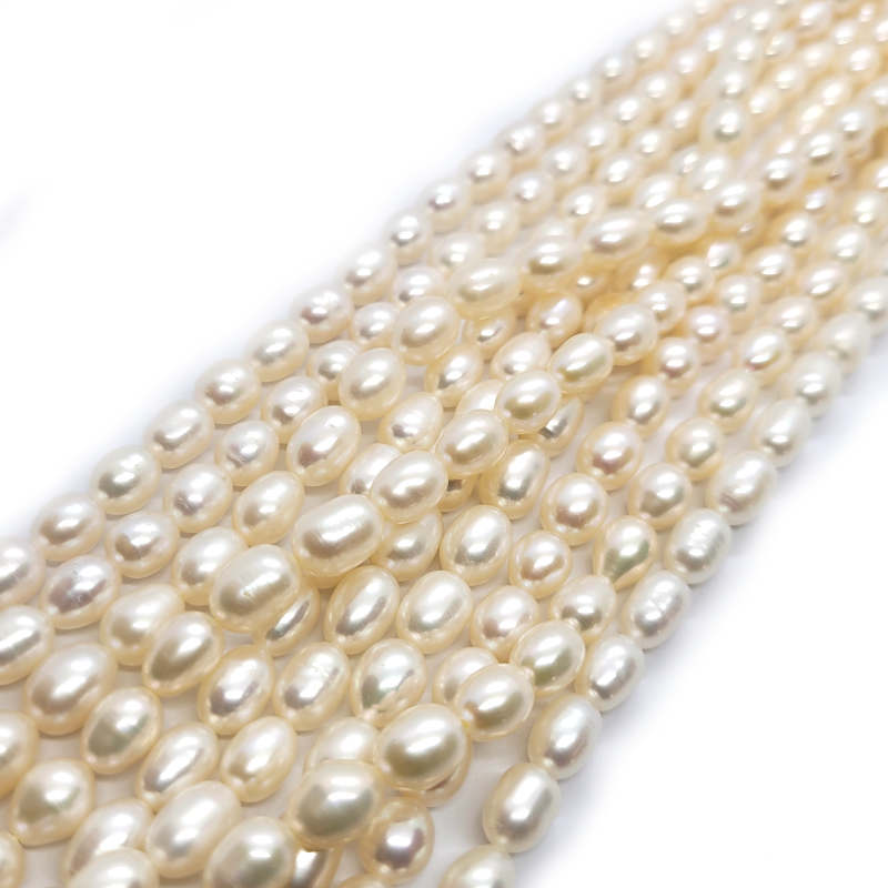 Natural Freshwater Rice Pearl Cream 6-7mm Beads