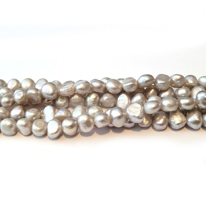 Freshwater Nugget Pearl Grey Beads 