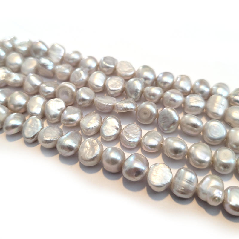 Freshwater Nugget Pearl Grey Beads 