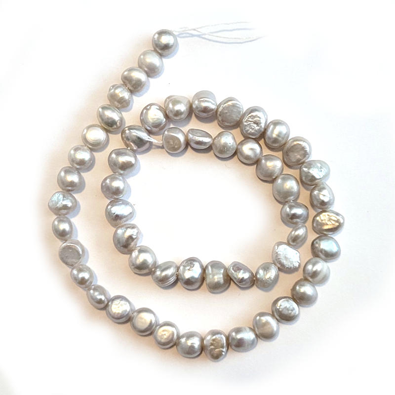 Freshwater Nugget Pearl Grey Beads 