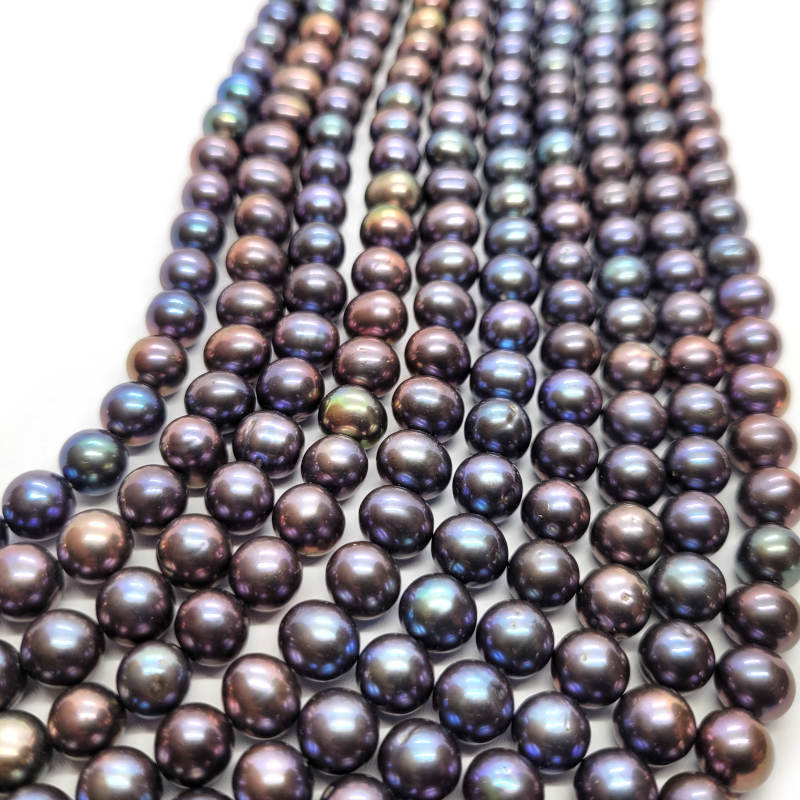 Freshwater Potato Pearl Peacock 8mm Beads