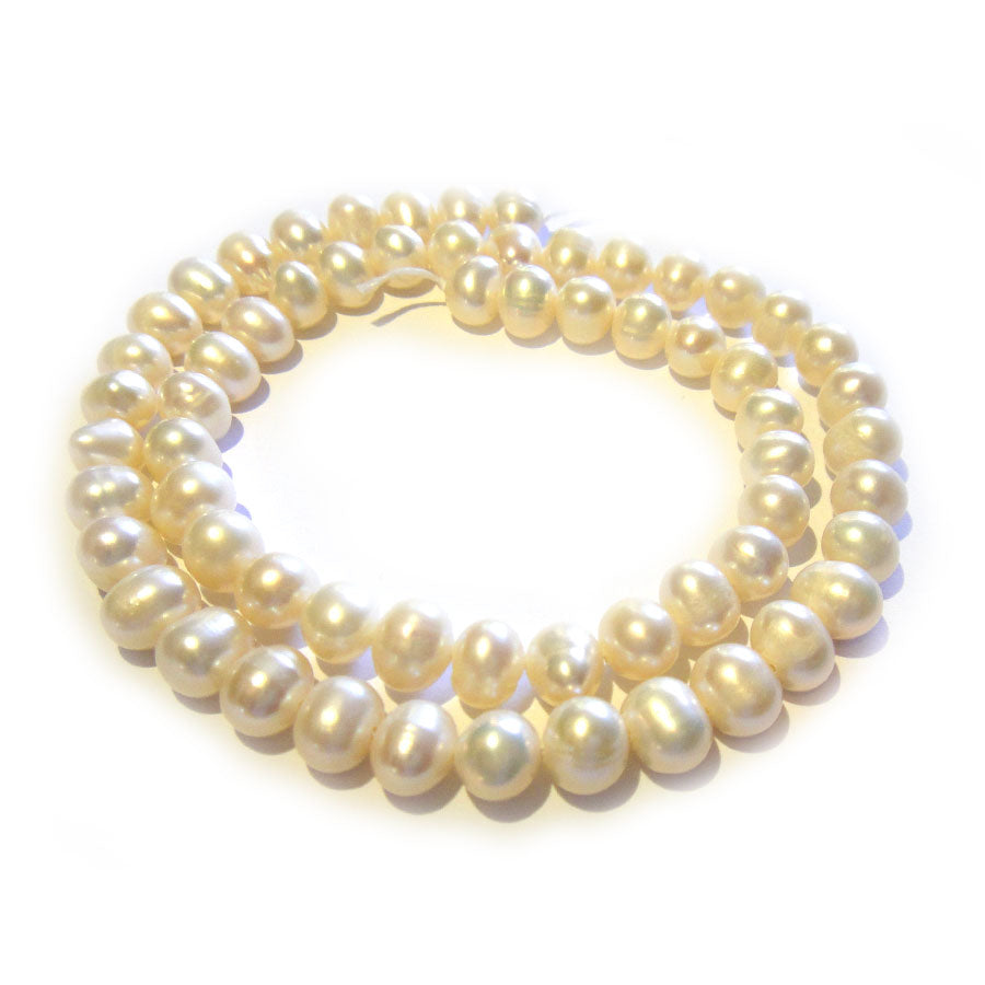 Natural Freshwater Potato Pearl White/Cream 6-7mm Beads