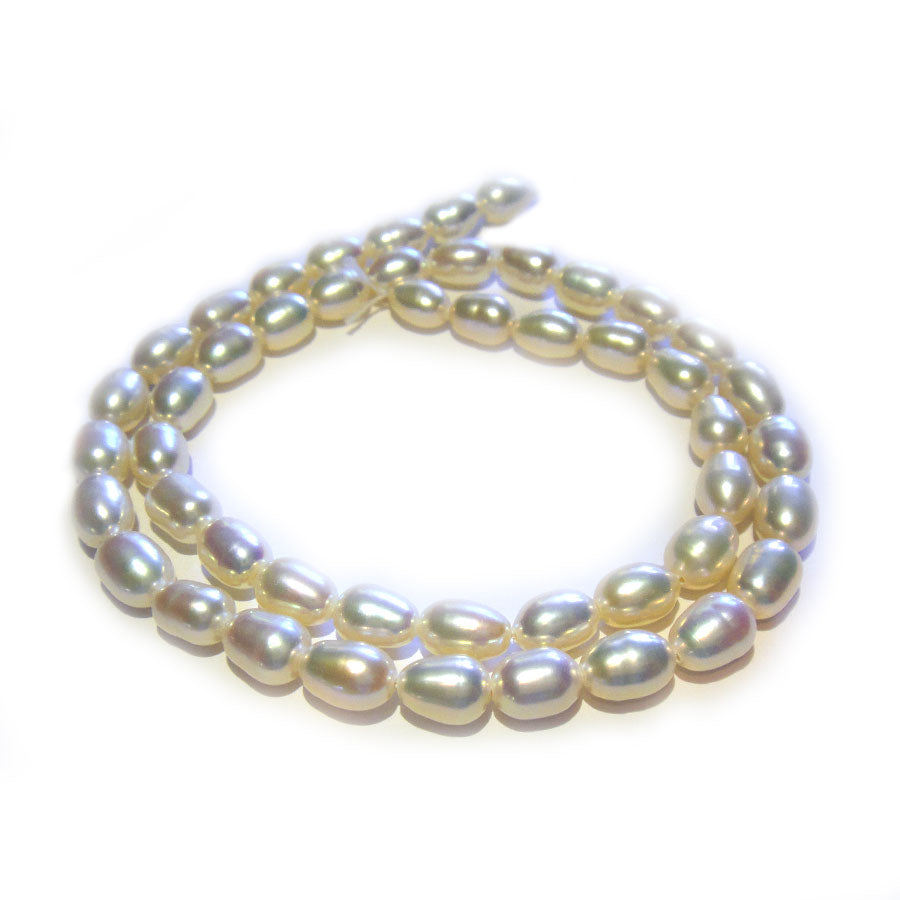 Natural Freshwater Rice Pearl Cream 6-7mm Beads