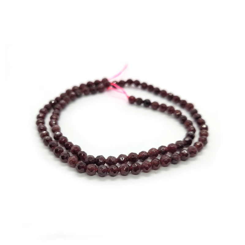 Garnet Faceted 4mm Round Beads