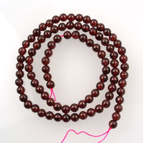 Garnet 4mm Round Beads