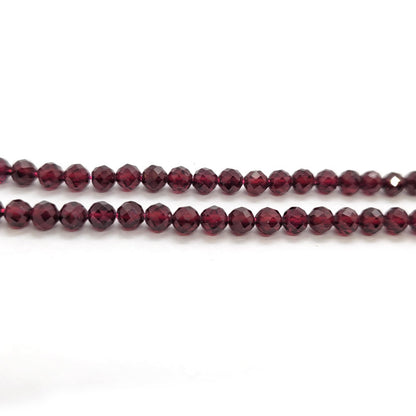 Garnet Faceted 4mm Round Beads