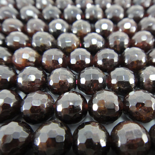 Garnet 8mm Faceted Round Beads