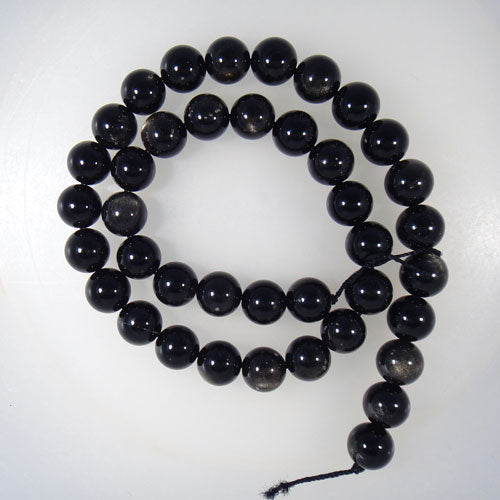 Golden Rainbow Obsidian 10mm Round Beads