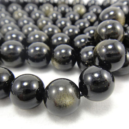 Golden Rainbow Obsidian 10mm Round Beads