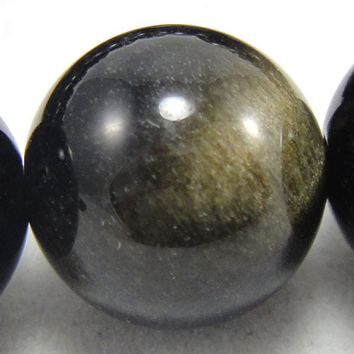 Golden Rainbow Obsidian 10mm Round Beads