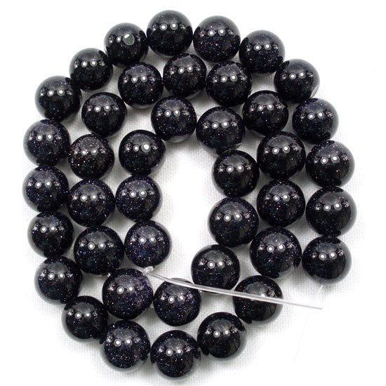 Blue Goldstone 10mm Round Beads