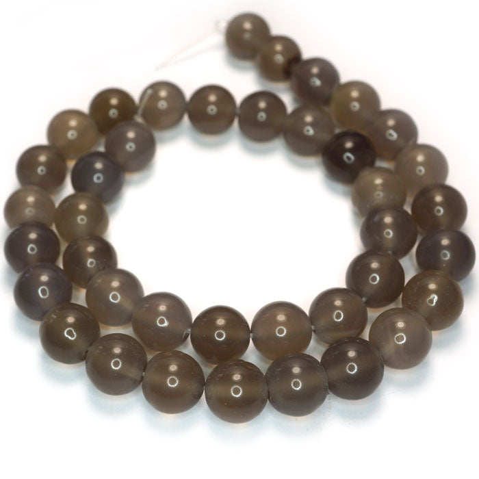 Grey Agate 10mm Round Beads